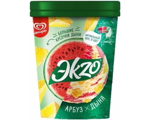 Ekzo мороженое молочное Арбуз-Дыня с кусочками дыни