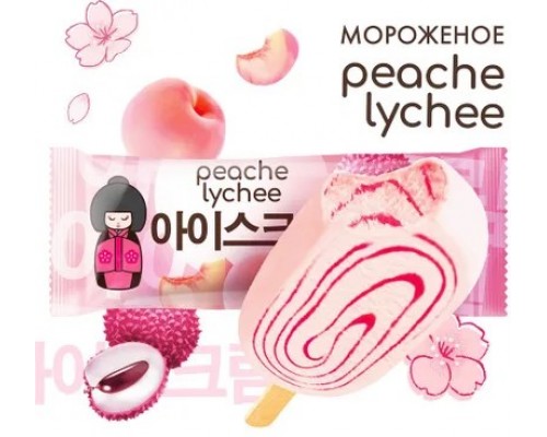 Мороженое эскимо молочное со вкусом персик и личи
